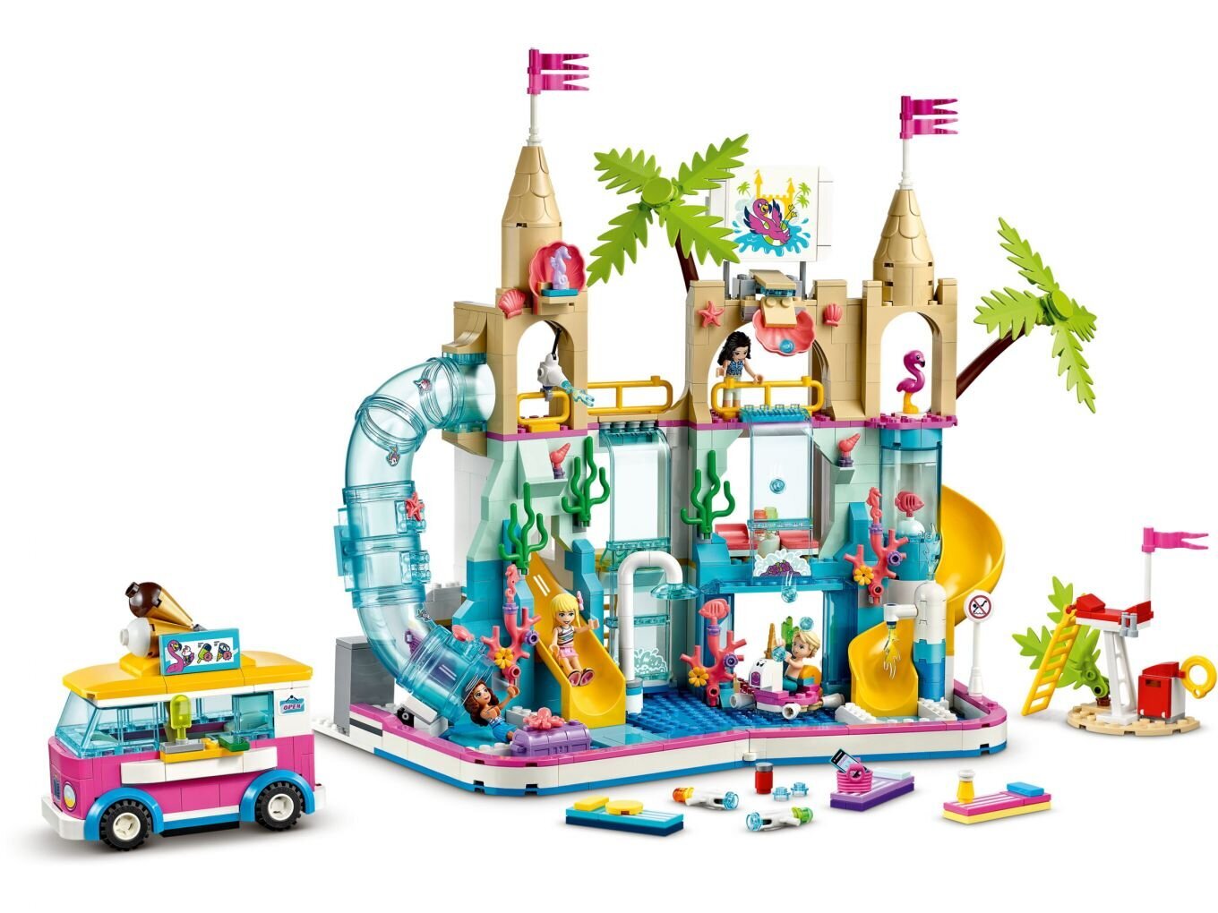 41430 LEGO® Friends Vasaros pramogų vandens parkas kaina ir informacija | Konstruktoriai ir kaladėlės | pigu.lt