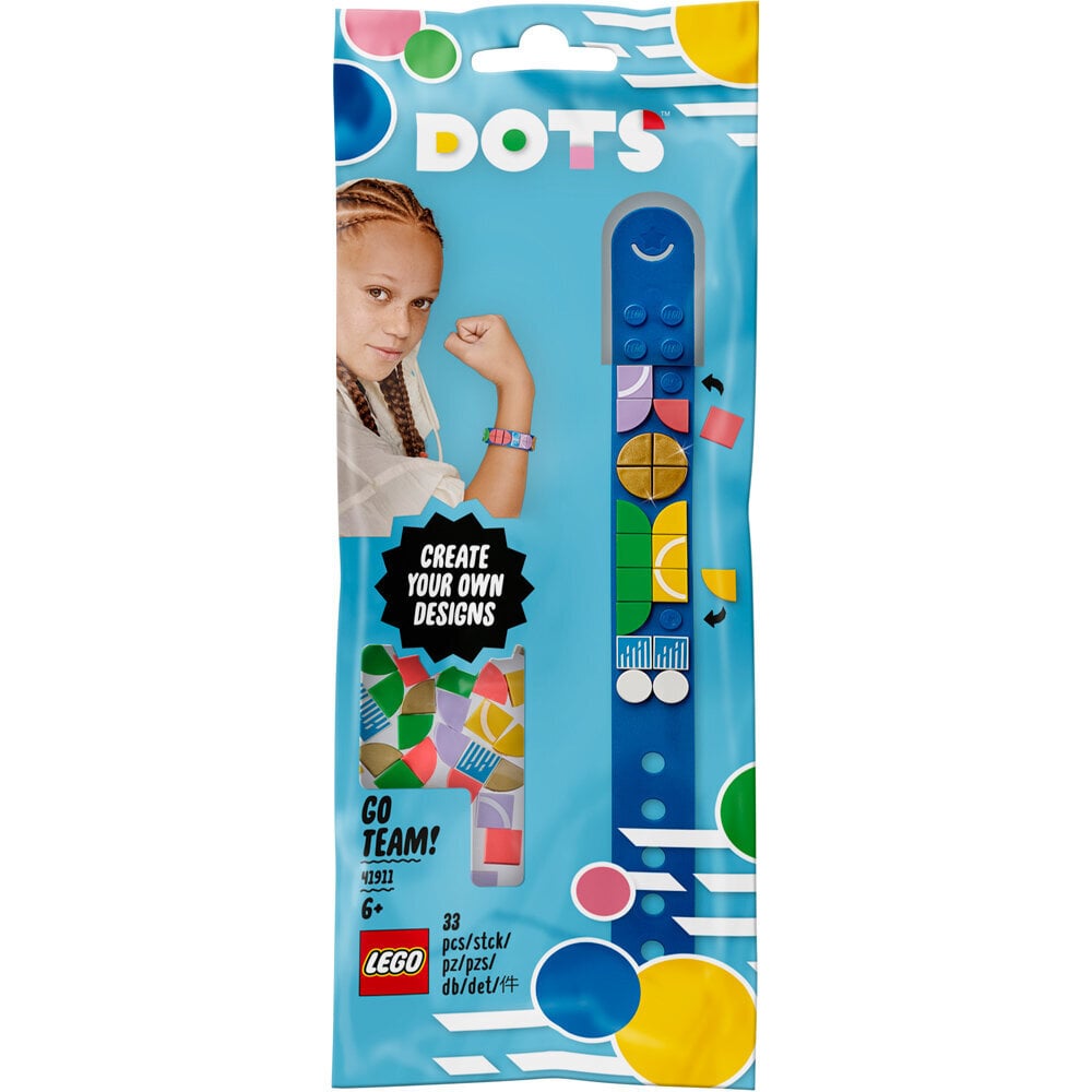 41911 LEGO® DOTS Komanda, pirmyn! Apyrankė kaina ir informacija | Lavinamieji žaislai | pigu.lt
