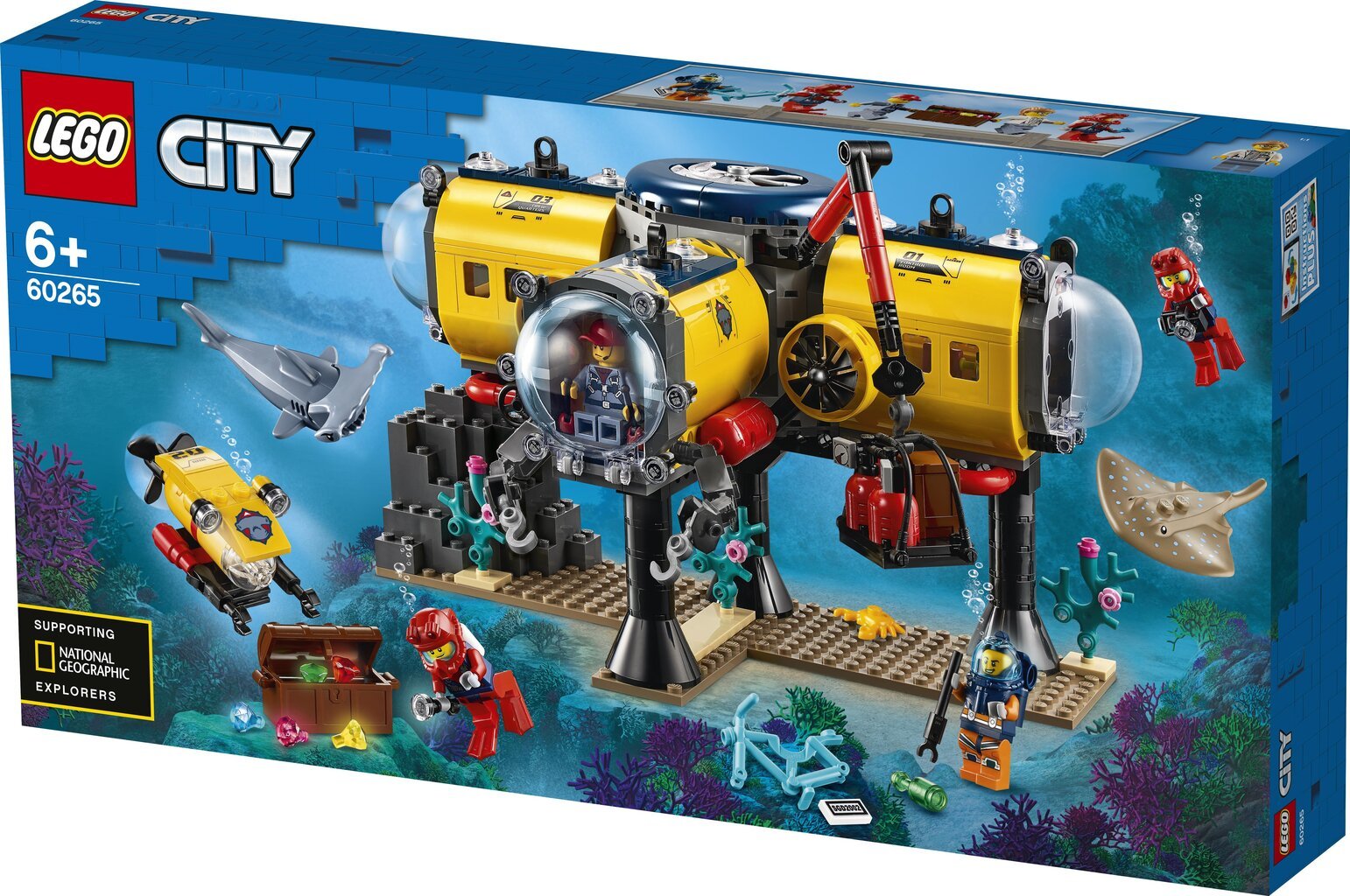 60265 LEGO® City Vandenyno tyrimų bazė kaina ir informacija | Konstruktoriai ir kaladėlės | pigu.lt