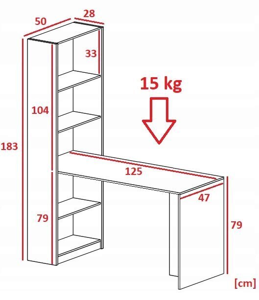 Rašomasis stalas ADRK Furniture Paul I, rudas kaina ir informacija | Kompiuteriniai, rašomieji stalai | pigu.lt