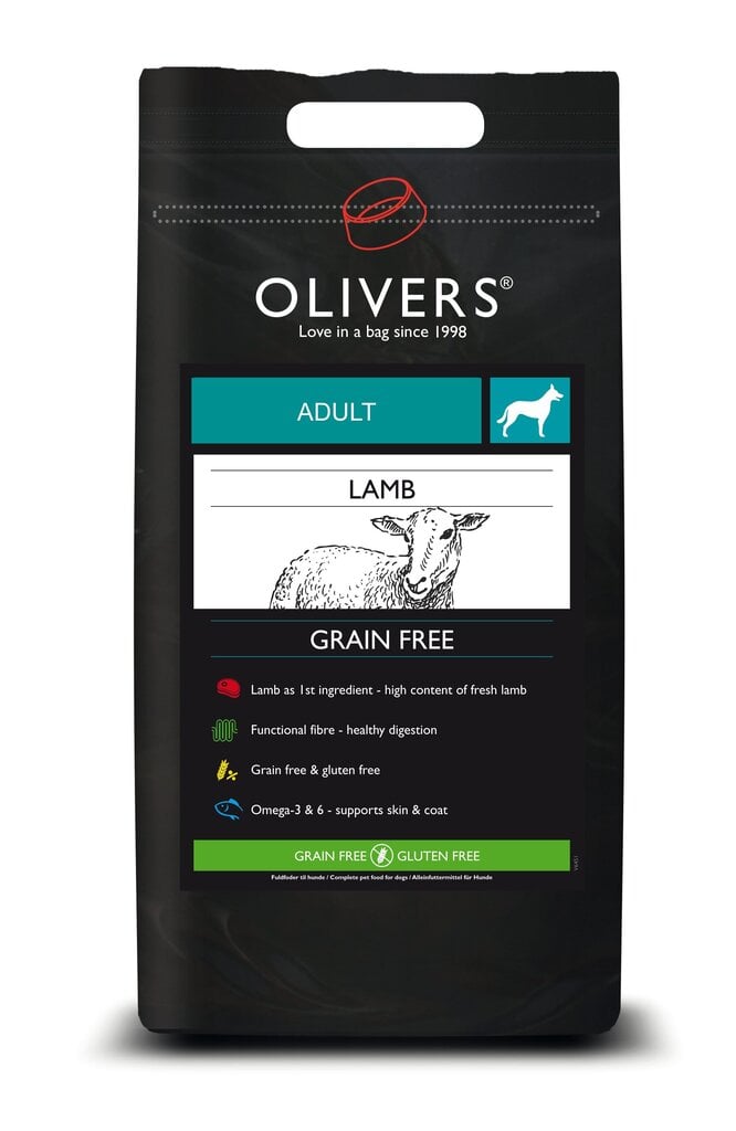 Olivers begrūdė mityba su ėriena Adult Lamb Grain Free S, 4kg kaina ir informacija | Sausas maistas šunims | pigu.lt