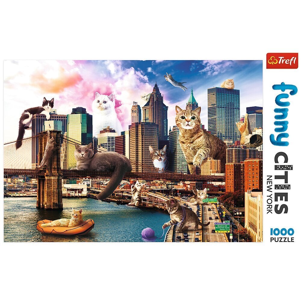 Dėlionė Trefl Puzzle "Katės Niujorke", 1000 d. kaina ir informacija | Dėlionės (puzzle) | pigu.lt