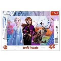 Dėlionė rėmelyje Trefl Frozen 2 Magiškas Anos ir Elzos pasaulis, 15 d. kaina ir informacija | Dėlionės (puzzle) | pigu.lt