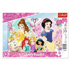 Головоломка Trefl Disney Cute Princesses Frame Floor 15 деталей. цена и информация | Пазлы | pigu.lt