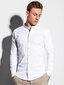Vyriški marškiniai ilgomis rankovėmis Ombre K542, balti kaina ir informacija | Vyriški marškiniai | pigu.lt