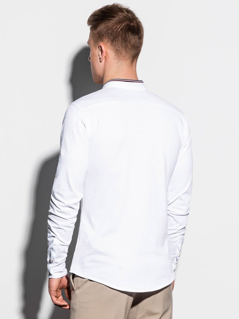 Vyriški marškiniai ilgomis rankovėmis Ombre K542, balti цена и информация | Vyriški marškiniai | pigu.lt