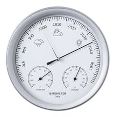 Barometras 3-1 su termometru ir higrometru Nature, 20cm цена и информация | Метеорологические станции, термометры | pigu.lt