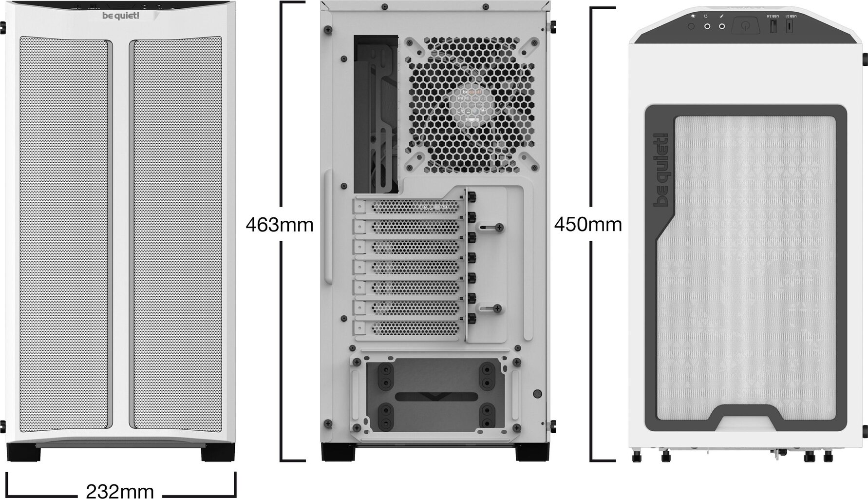 be quiet! Pure Base 500DX kaina ir informacija | Korpusai | pigu.lt