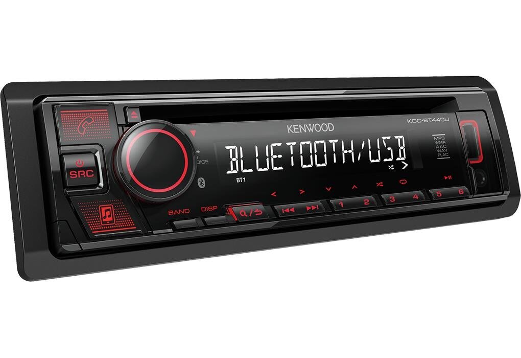 Kenwood KDC-BT440U car media receiver Black 50 W Bluetooth kaina ir informacija | Automagnetolos, multimedija | pigu.lt