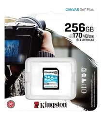 Kingston 256GB SDXC Canvas Go Plus 170R C10 UHS-I U3 V30 цена и информация | Карты памяти для телефонов | pigu.lt