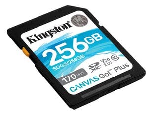 Kingston 256GB SDXC Canvas Go Plus 170R C10 UHS-I U3 V30 kaina ir informacija | Atminties kortelės telefonams | pigu.lt