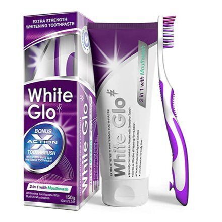 Balinamoji dantų pasta White Glo 150 g + dovana dantų šepetėlis kaina ir informacija | Dantų šepetėliai, pastos | pigu.lt