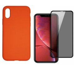 Силиконовый чехол «SoundBerry» Full protection + защитное стекло Privacy для iPhone X/XS цена и информация | Чехлы для телефонов | pigu.lt