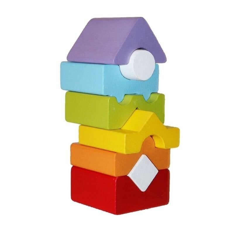 Kaladėlės medinis bokštas Cubika kaina ir informacija | Žaislai kūdikiams | pigu.lt