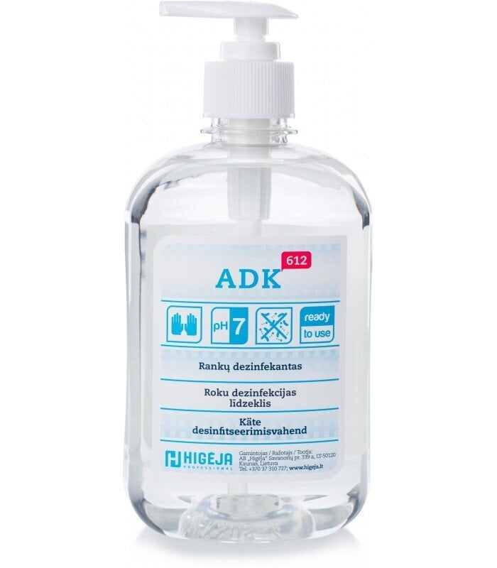 Higėja rankų dezinfekantas Pro ADK-612, 0.5 l kaina ir informacija | Pirmoji pagalba | pigu.lt