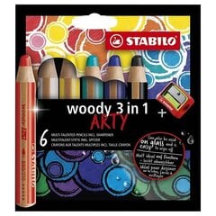 Spalvoti pieštukai STABILO WOODY 3 in 1 | 6 spalvos + pieštukas ARTY kaina ir informacija | Piešimo, tapybos, lipdymo reikmenys | pigu.lt