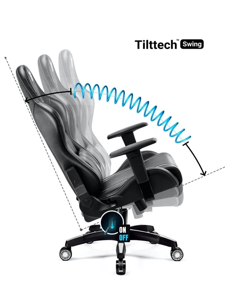 Žaidimų kėdė Diablo Chairs X-One L, juoda/balta kaina ir informacija | Biuro kėdės | pigu.lt