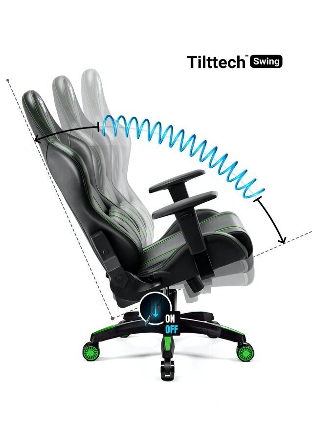 Žaidimų kėdė Diablo Chairs X-One L, juoda/žalia kaina ir informacija | Biuro kėdės | pigu.lt