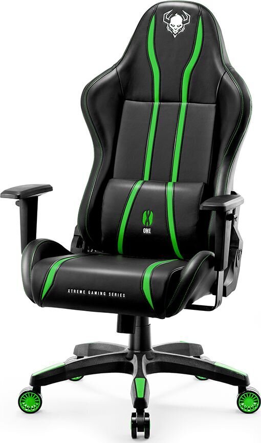 Žaidimų kėdė Diablo Chairs X-One L, juoda/žalia kaina ir informacija | Biuro kėdės | pigu.lt