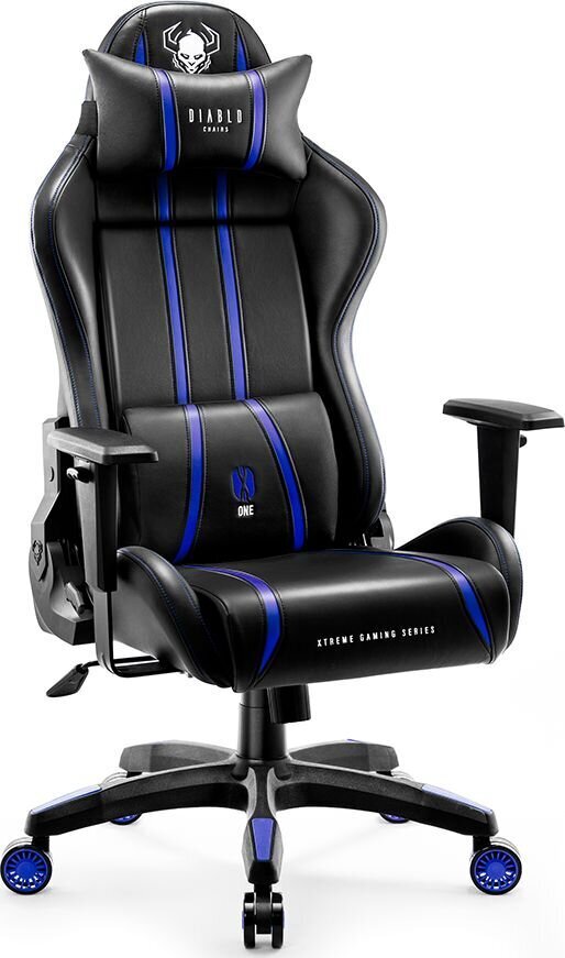 Žaidimų kėdė Diablo Chairs X-One L, juoda/mėlyna kaina ir informacija | Biuro kėdės | pigu.lt