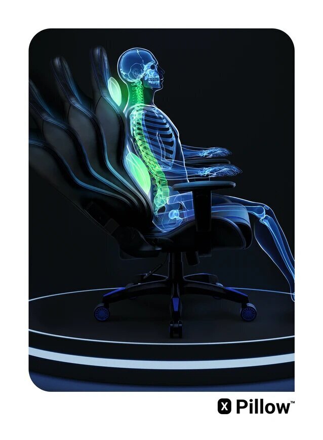 Žaidimų kėdė Diablo Chairs X-One L, juoda/mėlyna цена и информация | Biuro kėdės | pigu.lt