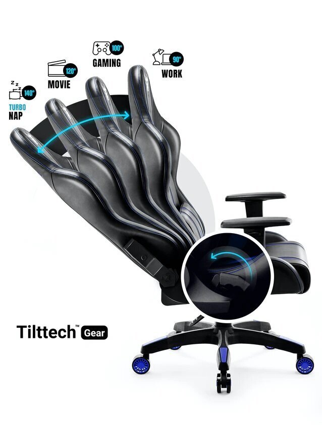 Žaidimų kėdė Diablo Chairs X-One L, juoda/mėlyna kaina ir informacija | Biuro kėdės | pigu.lt