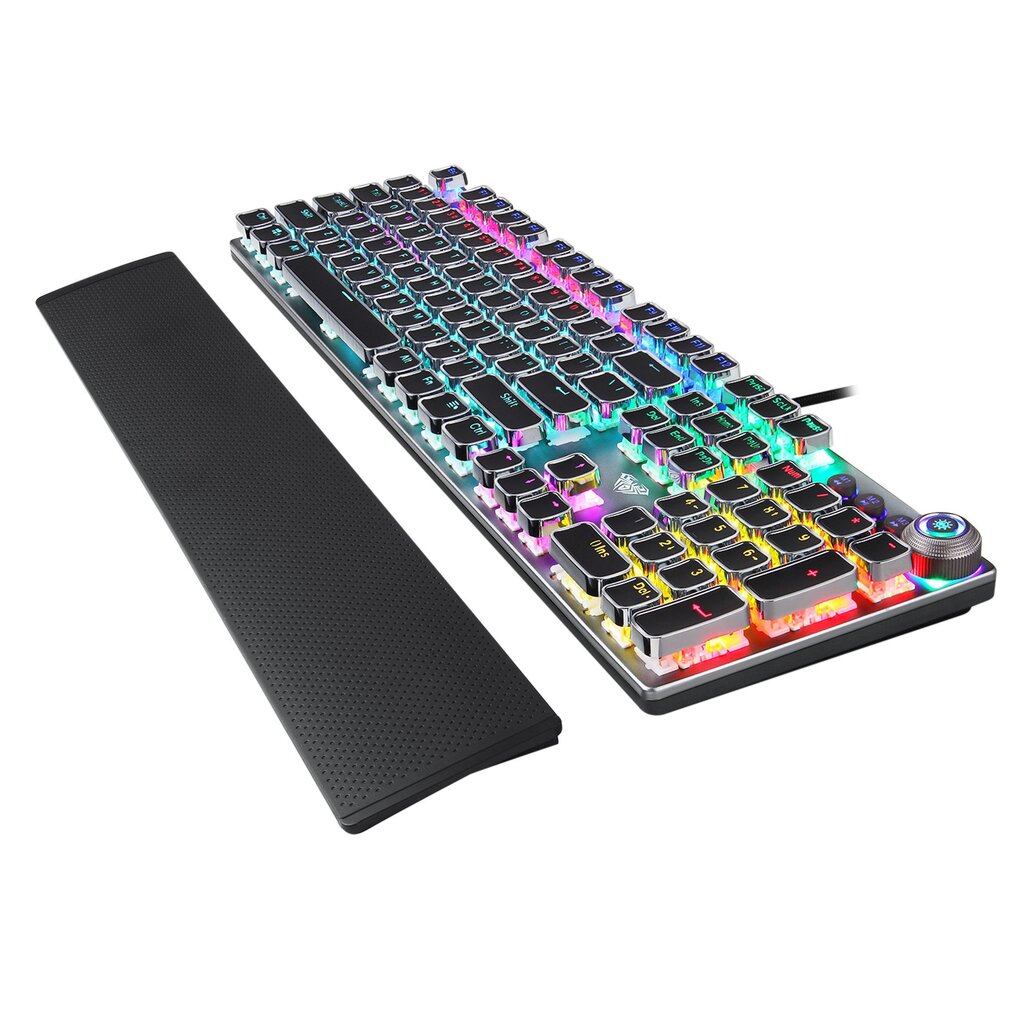 Žaidimų Klaviatūra AULA Fireshock V5 Mechanical Wired Keyboard, Blue switch - EN/RU/UA layout kaina ir informacija | Klaviatūros | pigu.lt