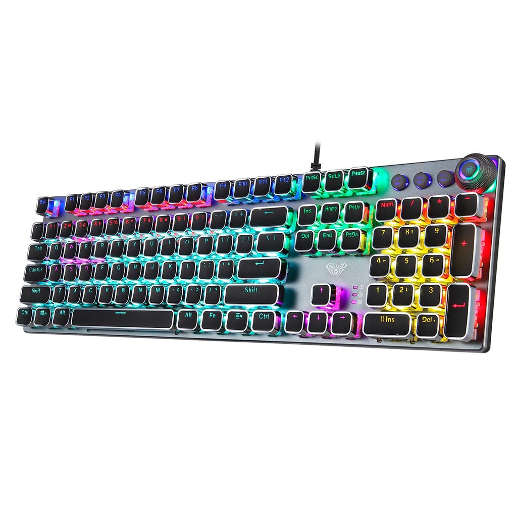 Žaidimų Klaviatūra AULA Fireshock V5 Mechanical Wired Keyboard, Blue switch - EN/RU/UA layout цена и информация | Klaviatūros | pigu.lt