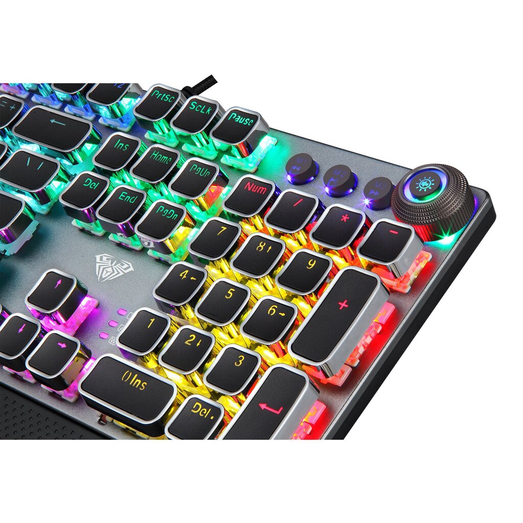 Žaidimų Klaviatūra AULA Fireshock V5 Mechanical Wired Keyboard, Blue switch - EN/RU/UA layout kaina ir informacija | Klaviatūros | pigu.lt