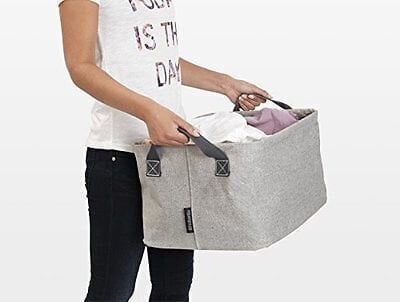 Brabantia sulankstomas skalbinių krepšys, 35 l, pilkas kaina ir informacija | Daiktadėžės | pigu.lt