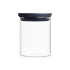 Brabantia стеклянная тара для сыпучих продуктов, 0,6 л, темно-серая цена и информация | Посуда для хранения еды | pigu.lt