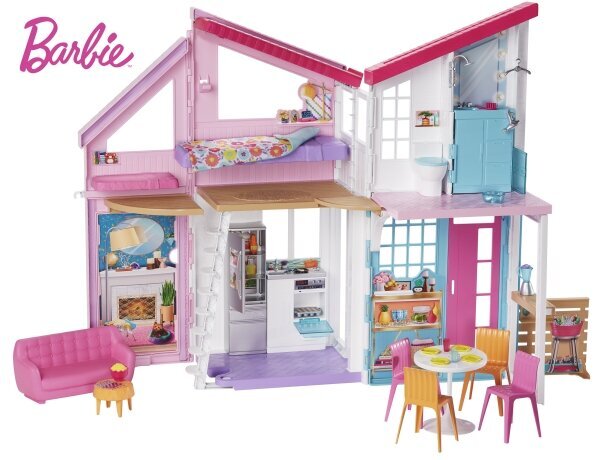 Lėlės Barbie namas Malibu, 2 aukštų kaina ir informacija | Žaislai mergaitėms | pigu.lt