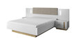 Naktinių spintelių komplektas Laski Meble Arco O, baltas/rudas kaina ir informacija | Spintelės prie lovos | pigu.lt