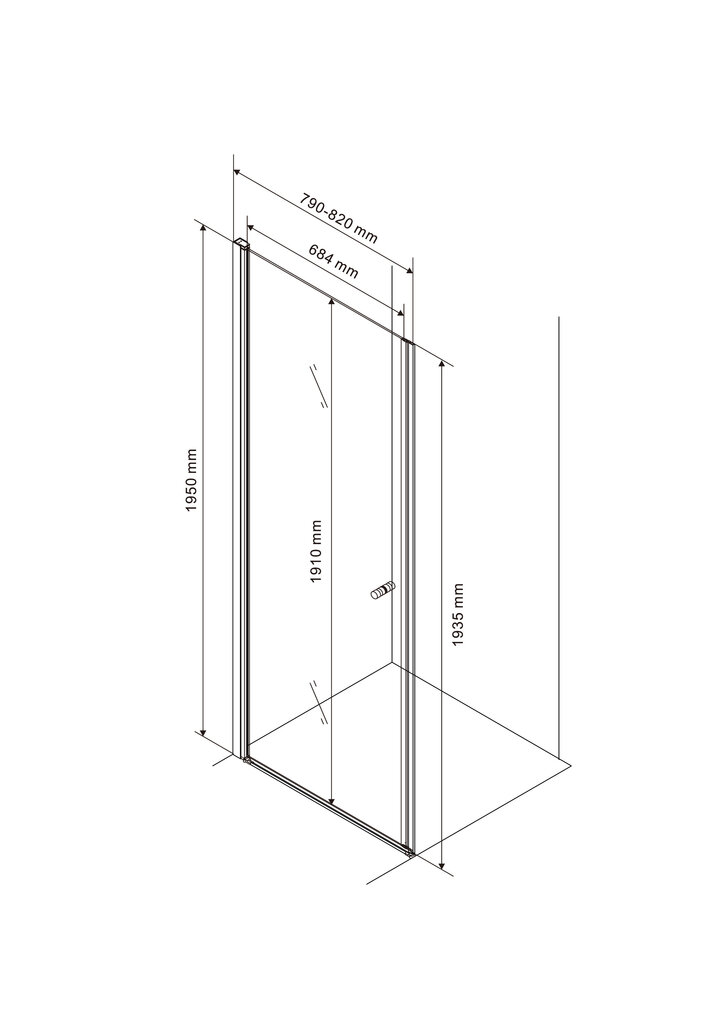 Dušo durys Rubineta RUB-310 80 cm kaina ir informacija | Dušo durys ir sienelės | pigu.lt