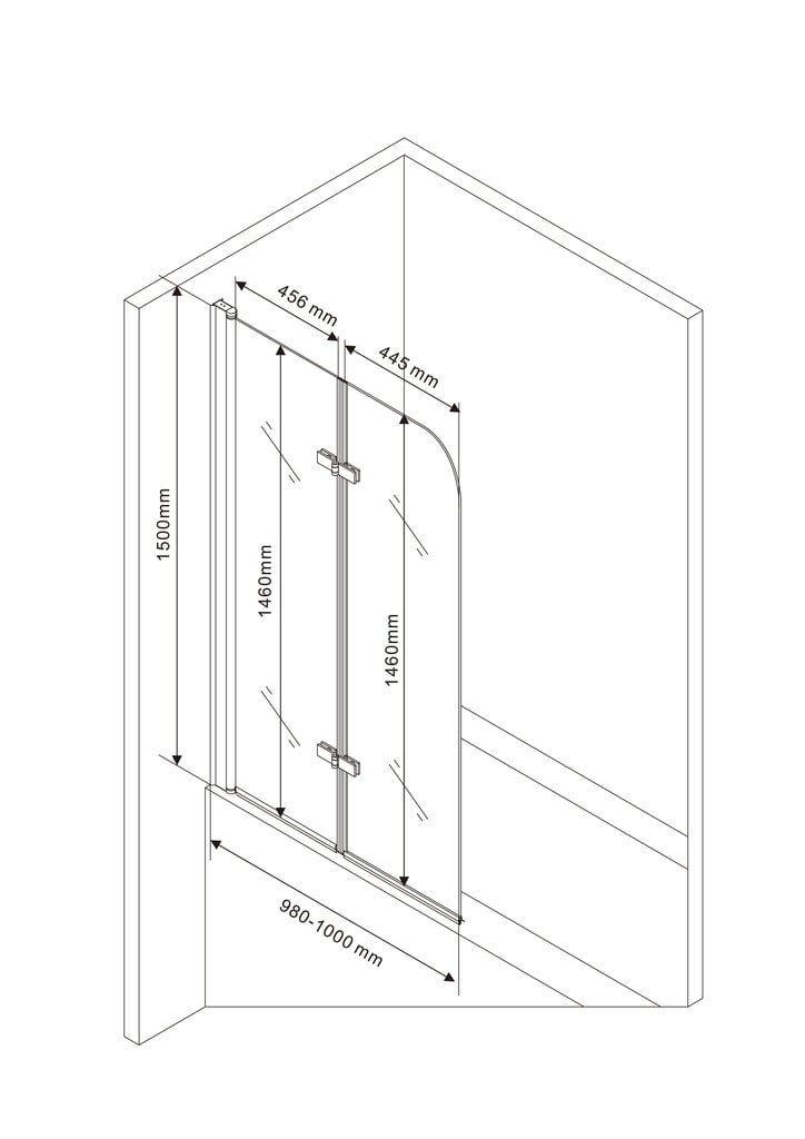 Vonios sienelė RUBINETA RUB-509 100 cm цена и информация | Priedai vonioms, dušo kabinoms | pigu.lt