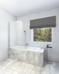 Стенка для ванны RUBINETA RUB-509 100 см цена и информация | Аксессуары для ванн, душевых кабин | pigu.lt