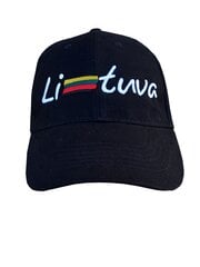Kepuraitė su išsiuvinėtu užrašu "LIETUVA", Juoda kaina ir informacija | Lietuviška sirgalių atributika | pigu.lt