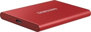 Samsung SSD T7 1TB, Raudona (MU-PC1T0R/WW) kaina ir informacija | Išoriniai kietieji diskai (SSD, HDD) | pigu.lt