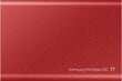 Samsung SSD T7 2TB, Raudona (MU-PC2T0R/WW) цена и информация | Išoriniai kietieji diskai (SSD, HDD) | pigu.lt