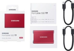 Samsung SSD T7 2TБ, Красный (MU-PC2T0R/WW) цена и информация | Жёсткие диски (SSD, HDD) | pigu.lt