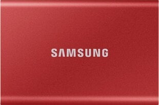 Samsung SSD T7 2TB, Raudona (MU-PC2T0R/WW) kaina ir informacija | Išoriniai kietieji diskai (SSD, HDD) | pigu.lt
