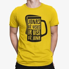 Футболка "Visi už JONĄ!", желтая цена и информация | Оригинальные футболки | pigu.lt