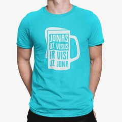 Marškinėliai "Visi už JONĄ!", žydri kaina ir informacija | Originalūs marškinėliai | pigu.lt