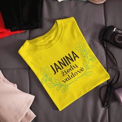 Moteriški marškinėliai "Žiedų valdovė", geltoni kaina ir informacija | Originalūs marškinėliai | pigu.lt