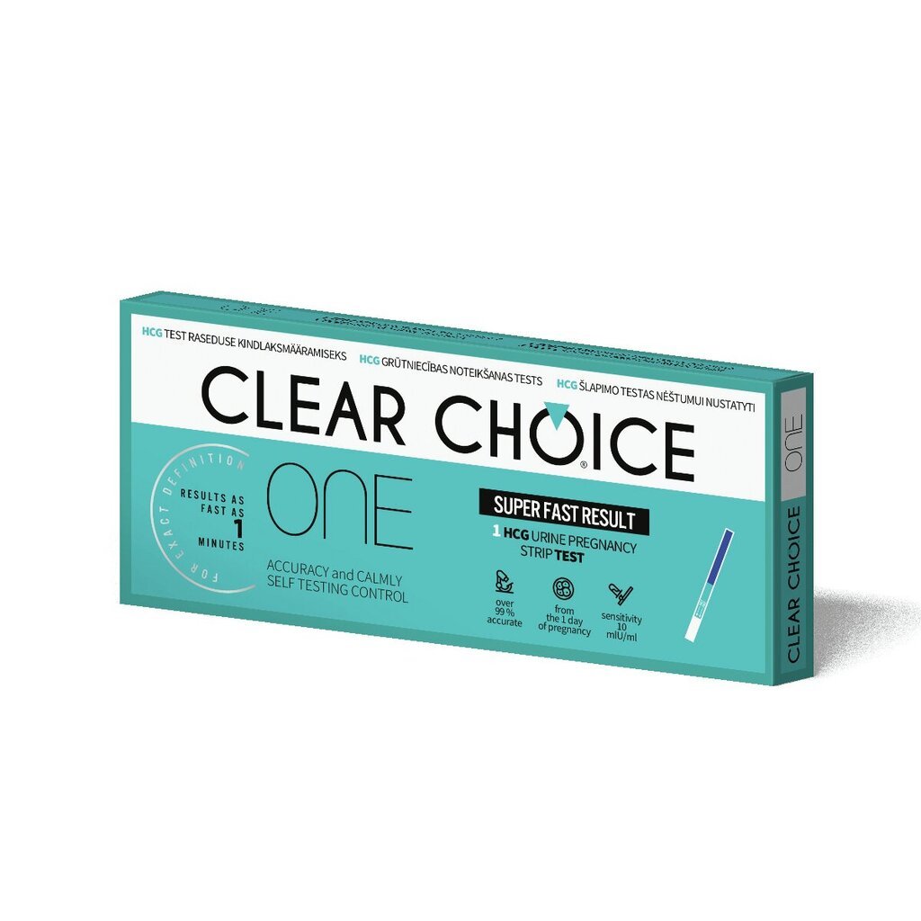 Nėštumo testas Clear Choice One 1 vnt./pak. Juostelė kaina ir informacija | Pirmoji pagalba | pigu.lt