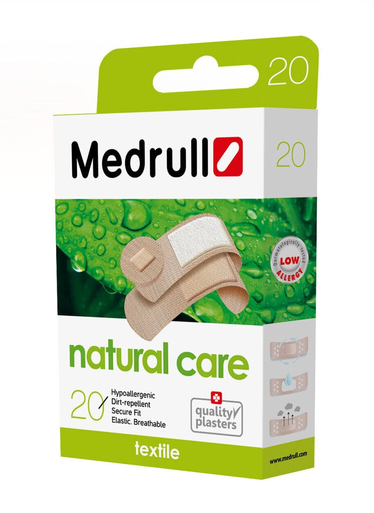 Tekstiliniai pleistrai Natural Care N20 Medrull цена и информация | Pirmoji pagalba | pigu.lt