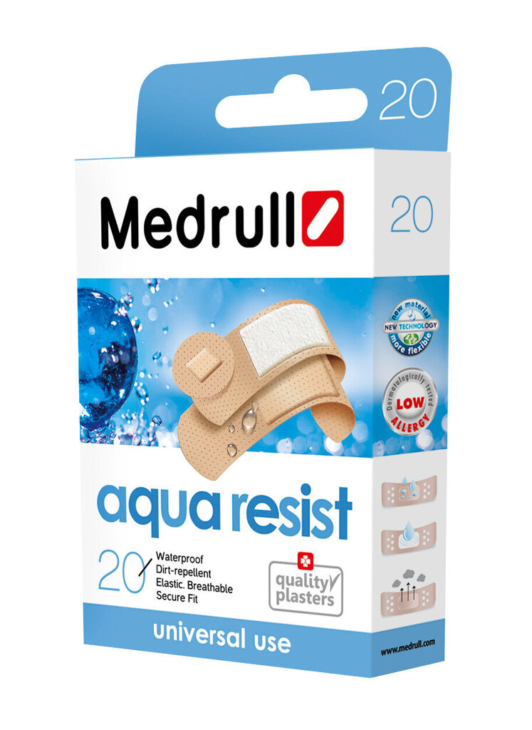 Neperšlampami pleistrai Aqua Resist N20 Medrull kaina ir informacija | Pirmoji pagalba | pigu.lt