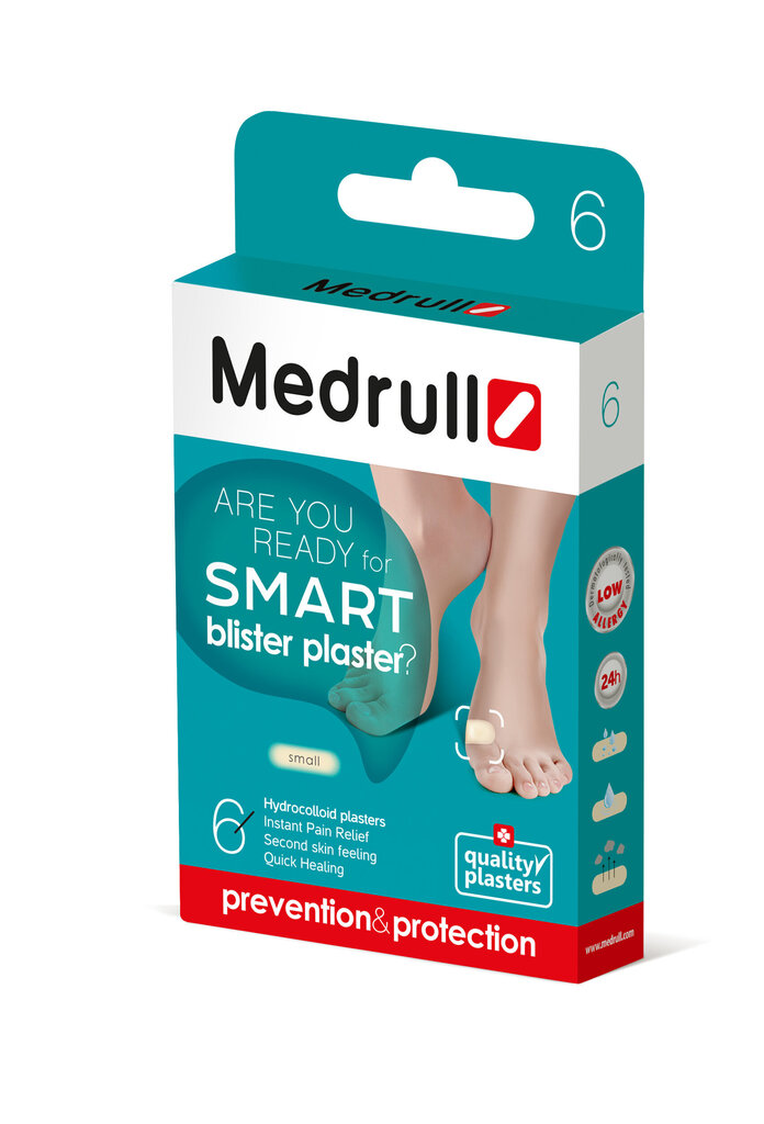 Pleistras nuo nuospaudų Medrull "Smart blister plaster" Medium N6 kaina ir informacija | Pirmoji pagalba | pigu.lt