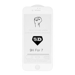 Apsauginis stiklas Full Glue 5D skirtas iPhone 7 / 8 / SE2 / SE3, baltas rėmelis kaina ir informacija | Apsauginės plėvelės telefonams | pigu.lt