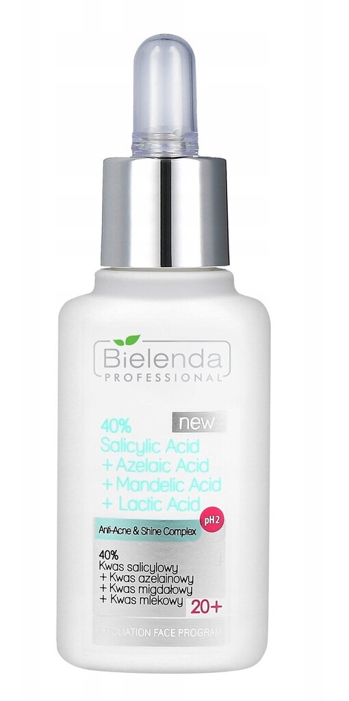 Veido serumas nuo aknės Bielenda Professional Anti Acne 40% Salicylic+Azelaic Acid + Mandelic + Lactic Acid 30 g kaina ir informacija | Veido aliejai, serumai | pigu.lt